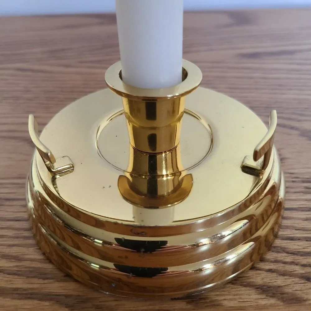 PartyLite Contessa Brass Hurricane Taper Candleholder For Candles / Glass Votive